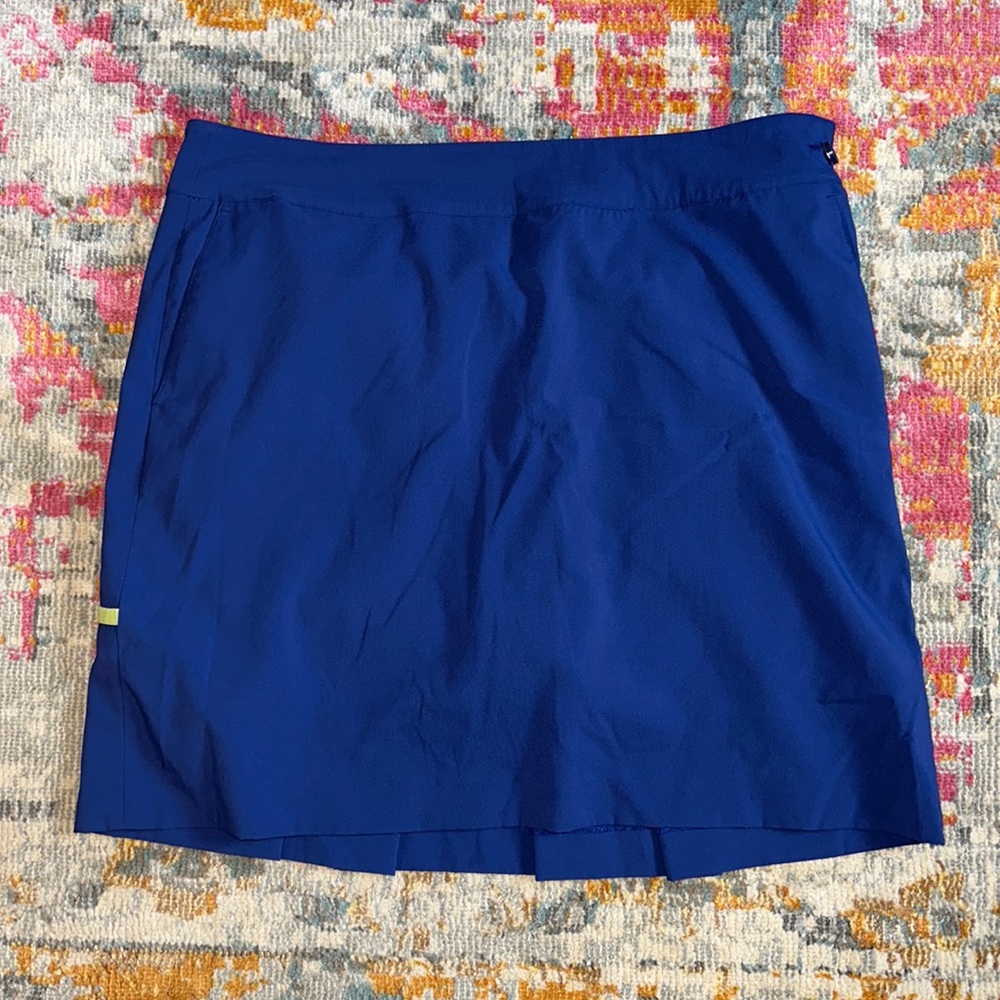 EPNY Royal Blue W/ Green Trim Golf Skort Skirt Moisture Wicking Fabric Size 8